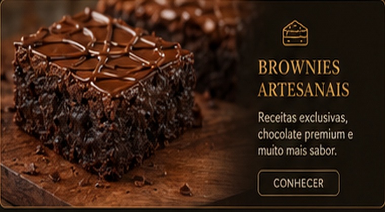 Brownies artesanais de chocolate